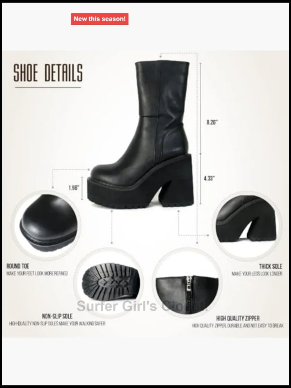 Chunky Platform Ankle Boots Goth Punk Lace Up Wedge Heel Bootie